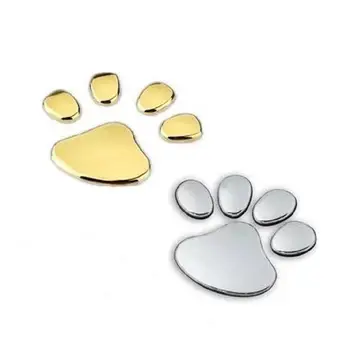 

1000set 2pcs/set Silver gold Funny Bear Paw Pet Animal Footprint Emblem 3D Cartoon Car Stickers Decor hot sale
