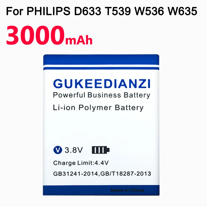GUKEEDIANZI AB1630AWMX мобильного телефона Батарея для мобильного телефона PHILIPS Xenium D633 T539 W536 W635 W6350 X2560 X2566 CTW536 E310 S307 CTS307