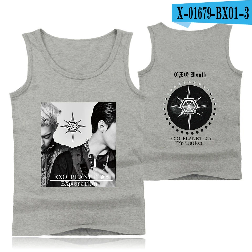 EXO PLANET#5 Модные классные хипстерские Повседневные Удобные Популярные летние топы без рукавов с круглым вырезом для мужчин/женщин - Цвет: 8
