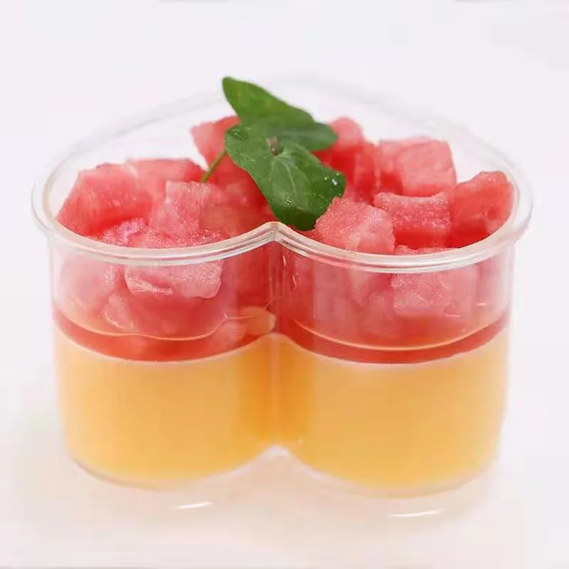 10 шт. в форме сердца Пластиковые cuptakeway соусные чашки контейнеры Многоразовые прозрачные горшок банка контейнер Путешествия Портативный Slime коробка для хранения