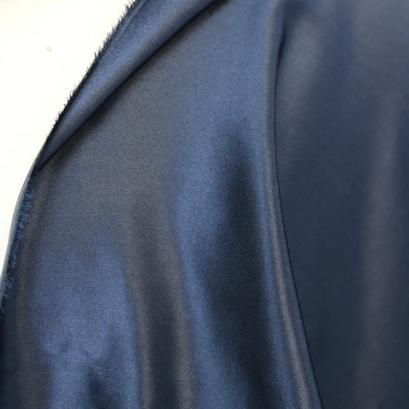 50 см* 112 см темно-синяя плотная шелковая ткань мягкий хлопок Материал свадебное платье текстиль Шармез