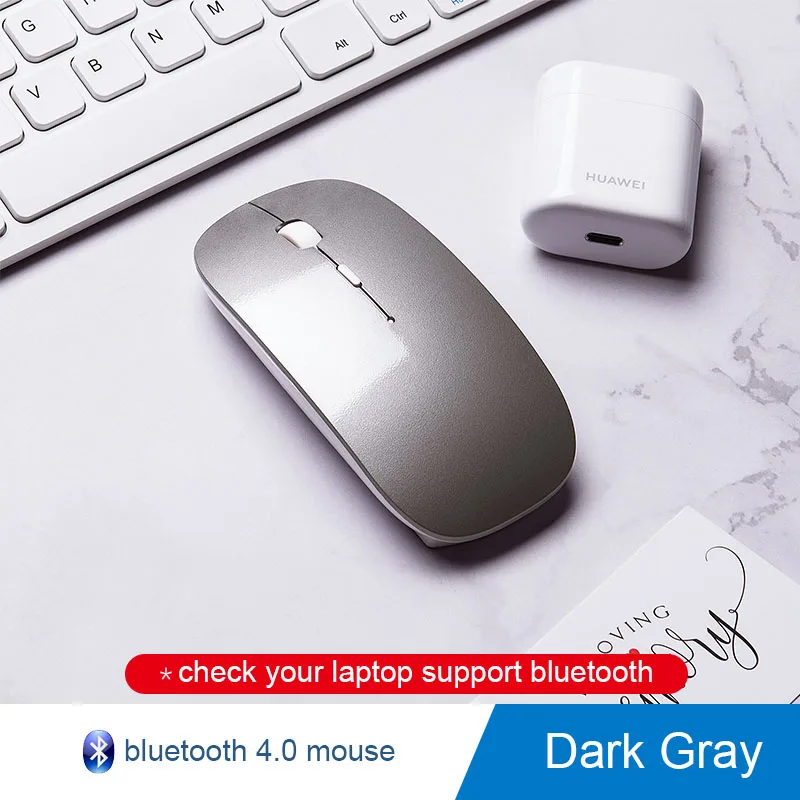 Новая Бесшумная Bluetooth мышь для Macbook Mac Hp Asus acer lenovo xiaomi, Беспроводная оптическая Мужская игровая мышь, перезаряжаемая мышь - Цвет: Dark gray new