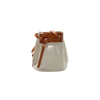 

New WoMan Bag Fashion Wild Practical Contrast Color Stitching Shoulder Diagonal Bucket Bags
