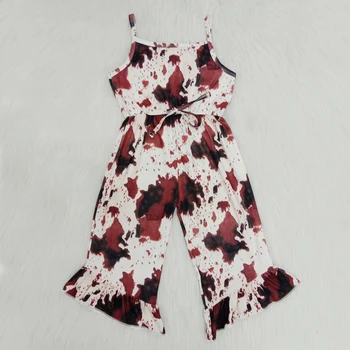 

Summer Baby Girl Clothes Outfit Sleeveless Cowhide Toddler Baby Jumpsuit Sweet Ruffle Baby Girl Rompers