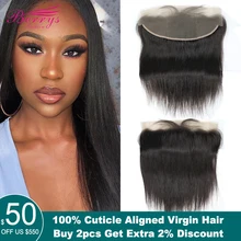 Berrys модные 13x4 кружевные фронтальные человеческие волосы бразильские прямые девственные волосы для наращивания с детскими волосами 10-20 дюймов предварительно выщипанные