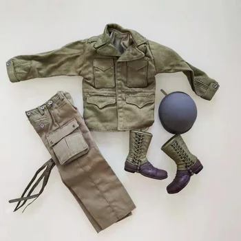 

1/6 Scale WWII Soldier Combat Suit US Male Helmet Bulletproof 101 Paratroopers Clothes for 12" Action Figure DIY Accessory