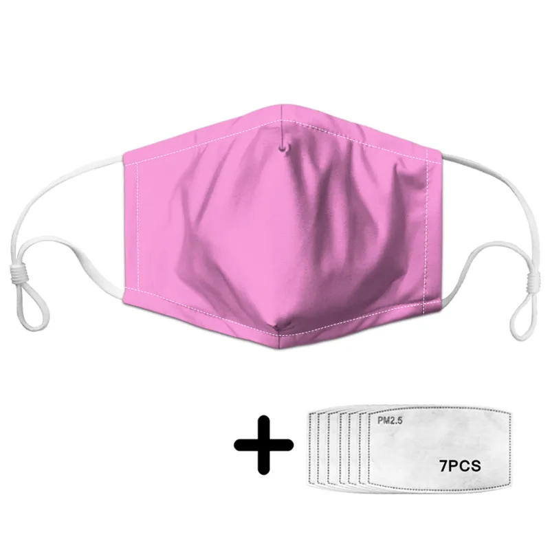Розовая женская маска для лица модная однотонная серия маски рта женские дышащие