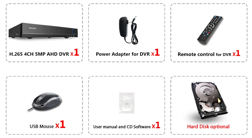 AHD сетевой цифровой видеорегистратор 4CH H.265+ 5MP 4MP 1080P 5 в 1 гибридная DVR IP камера 16CH NVR для монитора CCTV набор камер