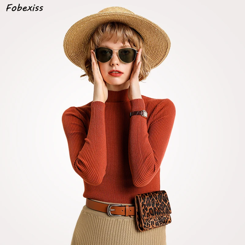 

Skinny Knitted Turtleneck Sweater 2019 Korean Style Women Autumn Solid knitted Pullover Sweater Fashion Casual Plus Size Jumper