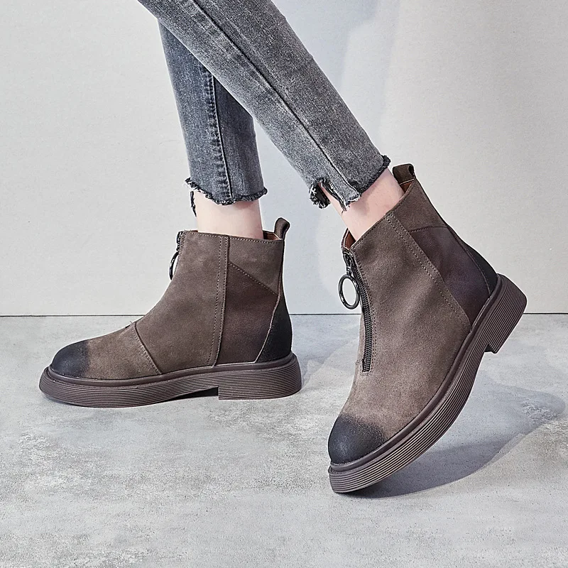 Botas mujer в стиле ретро; ; повседневная обувь; Ботинки martin; женские модные брендовые ботильоны из натуральной кожи с заклепками; Цвет Черный