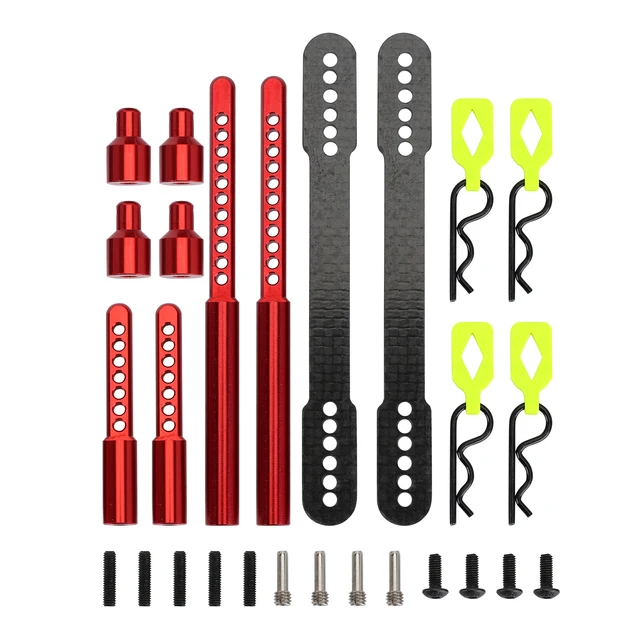 INJORA Front Rear Extended Body Post Set Shell Mount Holder for 1/10 RC Crawler Car Axial SCX10 II 90046 90047