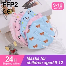 Ffp2mask niños 5 camada aprovado crianças resuable mascarillas fpp2 niños colorido menino menina respiratória mascarilla kn95 infantil