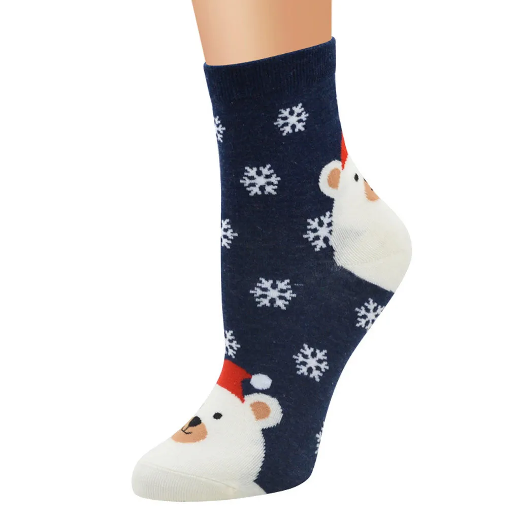 Темно-синие милые забавные Хлопковые гольфы с героями мультфильмов «Счастливые карты», чулки для девочек и мужчин, подарок на Рождество, skarpetki#31