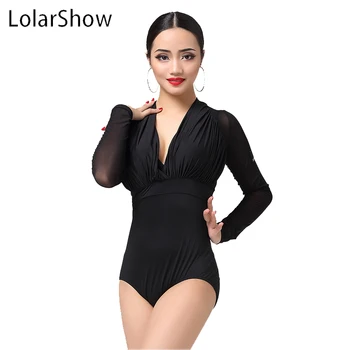 

Latin dance Mesh jumpsuit practice clothes competition suit costumes