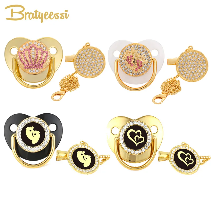 Baby Pacifier Shower Rhinestone Newborn Bpa-Free Nipple Gift Infant Silicone Bling