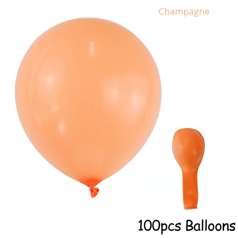 champagne 100p 100 шт. латексные шары в виде Макарон на свадьбу, день рождения, Рождество, декоративные вечерние шары, цветные гелиевые шары, Детские игрушечные шары, домашний декор - Цвет: champagne 100p