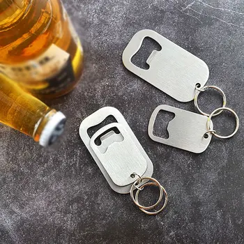 

Stainless Steel Flat Speed Quick Bottle Opener Cap Remover Bar Tools Home Hotel Beer Opener Keychains 2 Sizes Kitchen Tools2