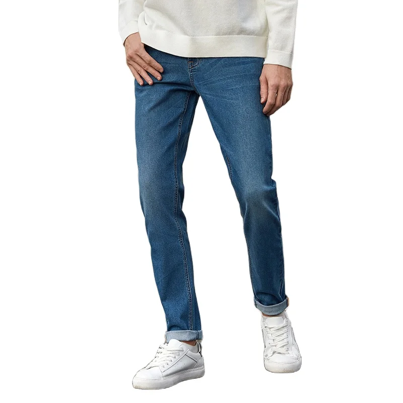 Джинсы SEMIR Мужские приталенные хлопок мягкие повседневные в Корейском стиле