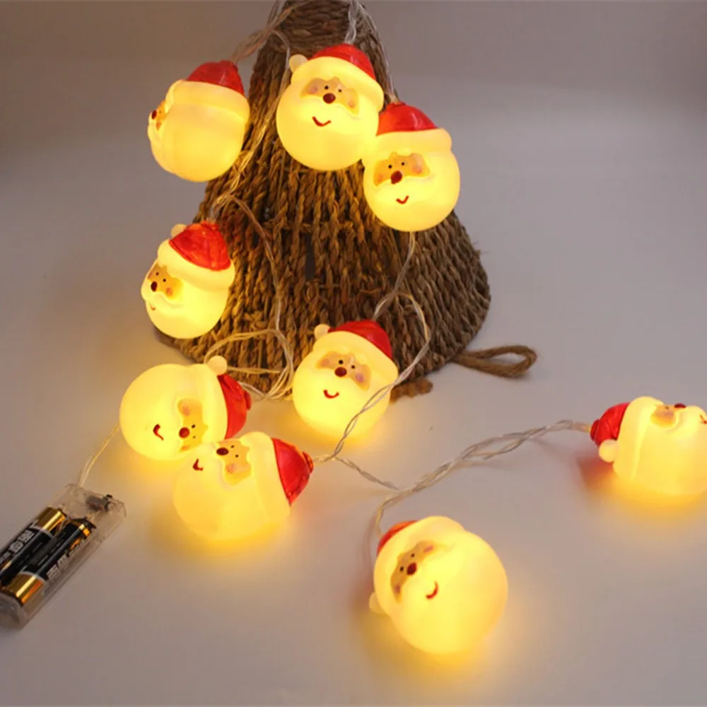 

Lovely Santa Clause Light String Pendants Children Room Night Light Christmas Snowman Elderly Man Lights String Festival Decor