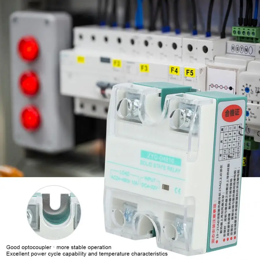 ZYG-D4810 DC-Однофазное реле твердотельное реле 4~ 32V 24~ 480V 10A для управления цепи