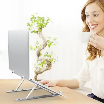 

VODOOL Aluminum Alloy Support 6 Height Adjustable Folding Easy Carry 3D Surface Safe and Comfort Portable Laptop Cooling Rack