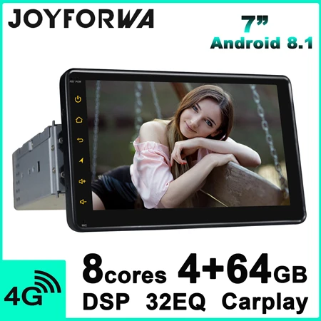 7inch 4GB DSP Carplay 6," 1Din Android 8,1 автомобильный стерео Мультимедийный радио для peugeot 206 1998-2007 gps SPDIF сабвуфер 4G SIM WiFi DVR OBD - Цвет: 7inch 4GB