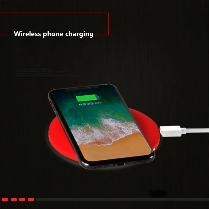 Wireless USB Charge LED Light Mini Circular Makeup Mirror Travel Cosmetic Mirror