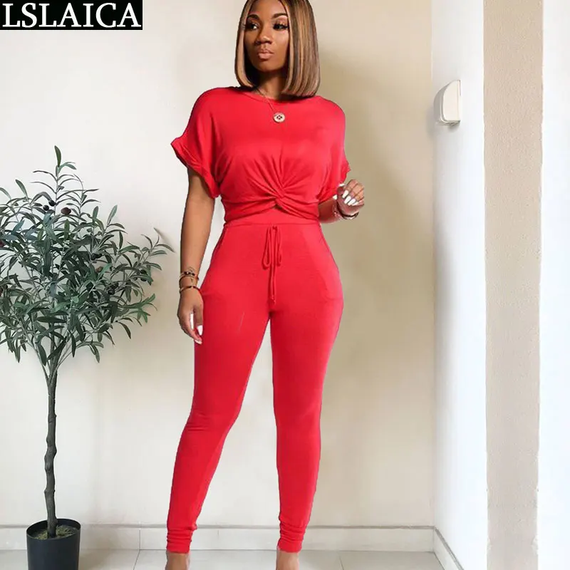 Женский комплект из двух предметов однотонный Модный повседневный с круглым