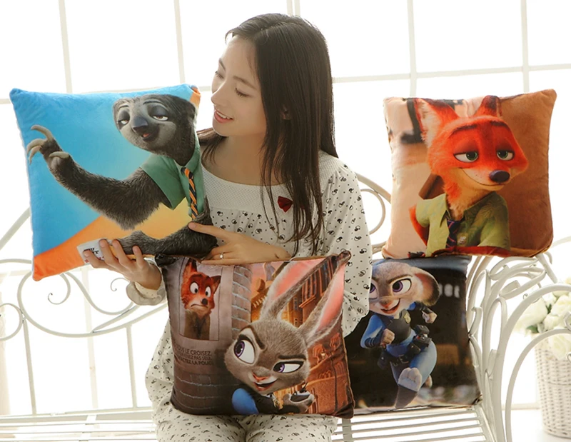 Coussin 40x40 см подушка 4 стиля Crazy Animal City сиденье/задняя подушка кристалл мягкий бархат мультфильм PP Хлопок диван украшение