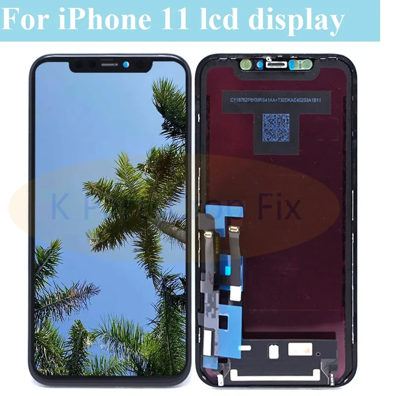 black Класс AAA+++ для iPhone 11 ЖК-дисплей с 3D кодирующий преобразователь сенсорного экрана в сборе Замена для iPhone11 A2221 A2111 ЖК-дисплей - Цвет: black