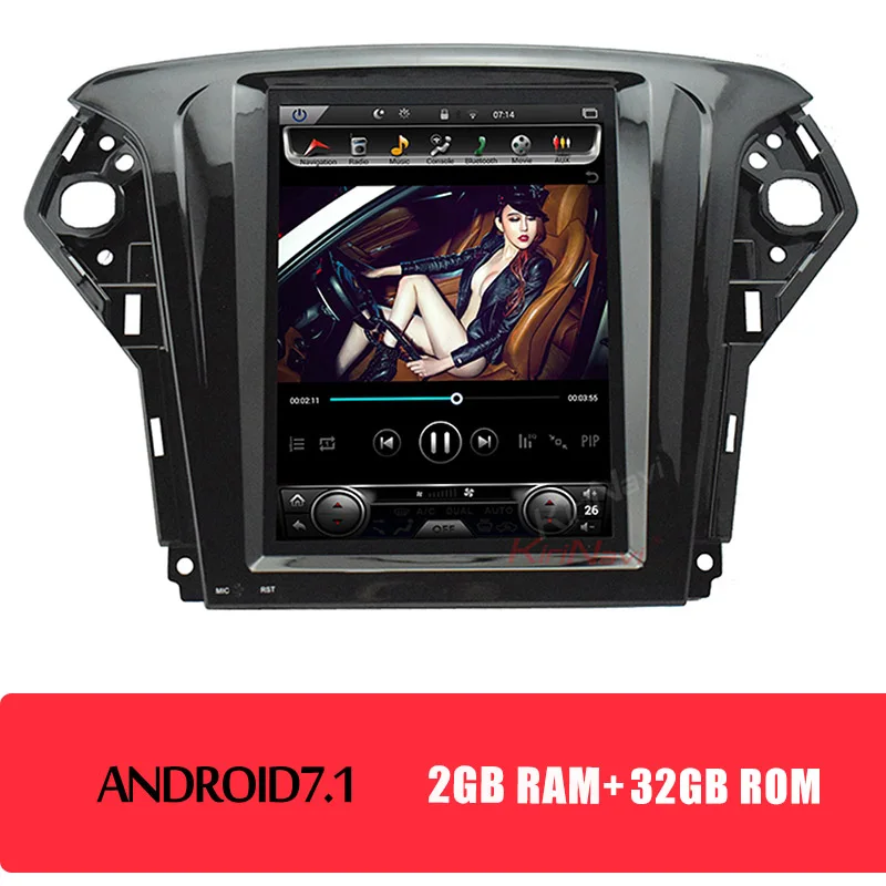 KiriNavi вертикальный экран Tesla стиль 10," Android 8,1 Автомагнитола для Ford Mondeo аудио gps навигация автомобильный мультимедийный 2007-2012 - Цвет: android car radio
