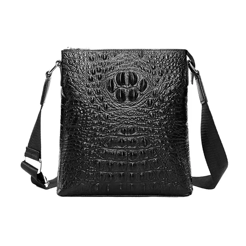 Для мужчин, мужская обувь из материала под крокодиловую кожу Бизнес Crossbody сумка с ремнем через плечо сумка на молнии
