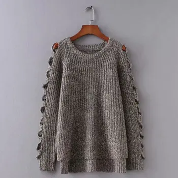 

Hollow out knitted women pullover thick sweaterfemale autumn winter sweater O-neck casual ladies 2019