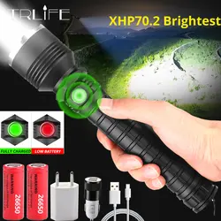 Яркий светодиодный фонарик xhp70.2 самые мощные фонарики usb zoom torch xhp70 xhp50 26650 18650 перезаряжаемая лампа для кемпинга