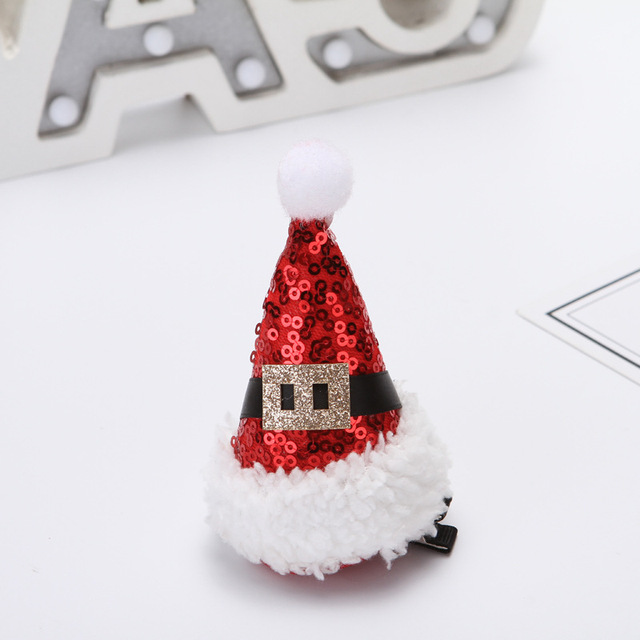 Christmas adult children hair clip Santa Claus antler hairpin clip Christmas hat gift cute hair clip Accessories