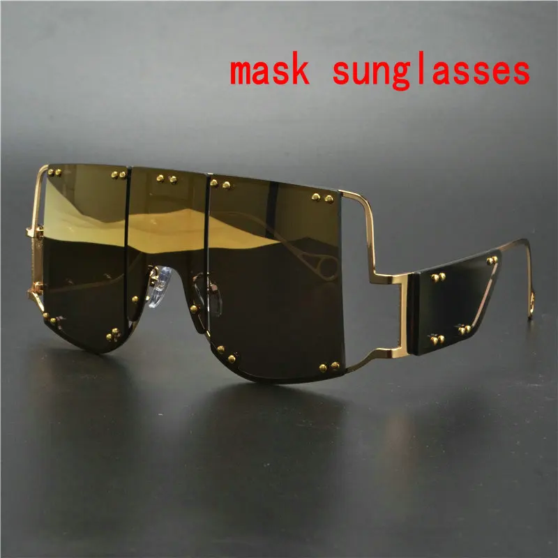 Солнцезащитные очки с маской, цельные солнцезащитные очки для женщин/мужчин, фирменный дизайн, высокое качество, негабаритные солнцезащитные очки, УФ 400, зеркальные, FML