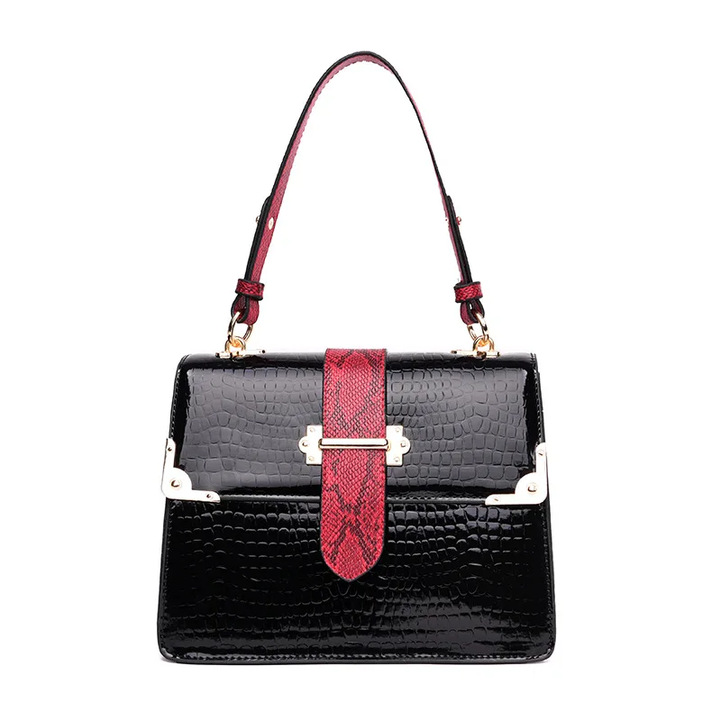

New Style 2019 Patent Leather Bright Surface WOMEN'S Shoulder Bag Europe And America Fashion Fashion Elegant Hand Shoulder Stere