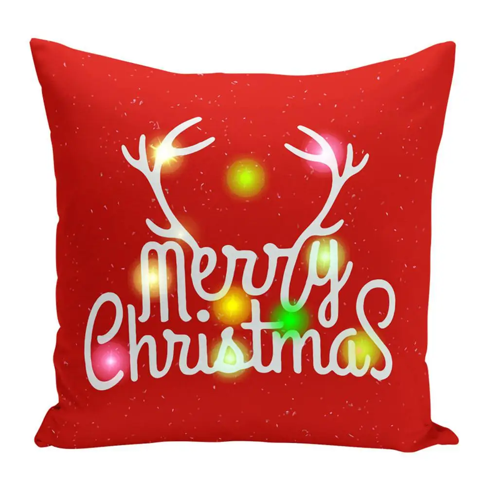 G Merry Christmas Чехлы для подушек светодиодные простые счастливые новогодние наволочки снежные винтажные Чехлы для подушек наволочки - Цвет: G