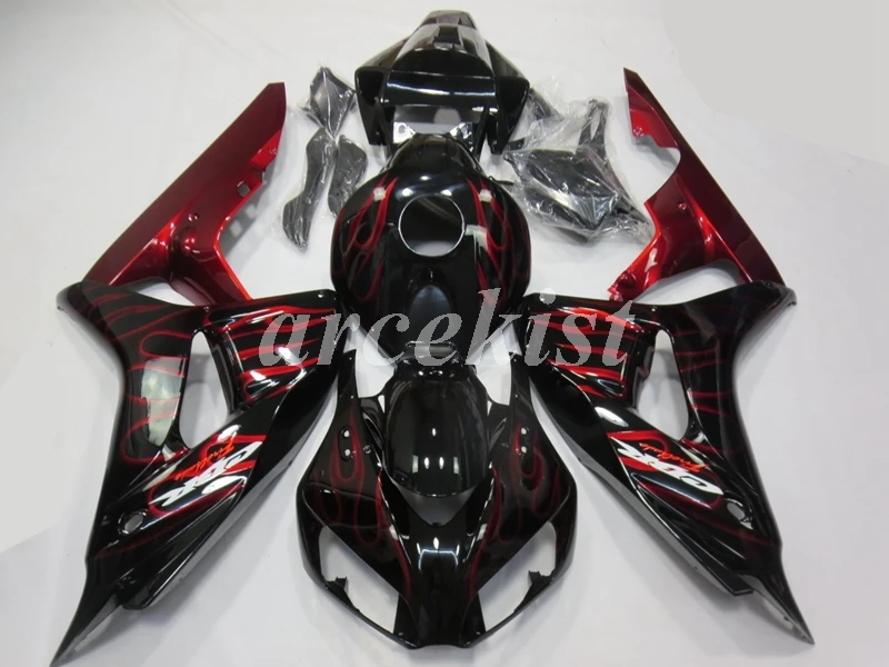 Топ литья под давлением ABS Обтекатели комплект подходит для CBR1000RR 2006 2007 06 07 1000 RR CBR1000 набор тела красное пламя