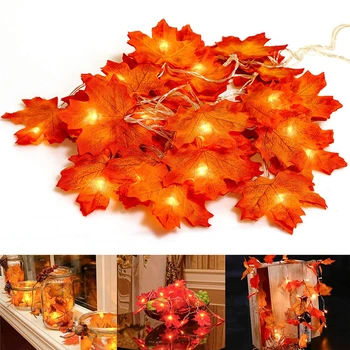 

LED Maple Leaves String Fairy Light Garlands String Lights USB Battery Powered String Light Christmas Holiday Wedding Decoration