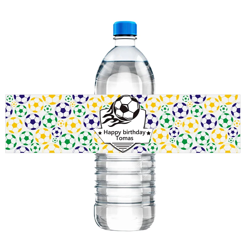30 Etichette Adesive Per Bottiglie A Tema Calcio - Impermeabili, Per Feste Compleanno - Foto 5