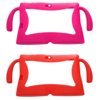 

2 Pcs 7 Inch Soft Silicone Gel Cover Case for Q88 Android Kids Children Tablet PC A13, Red & Rose Red