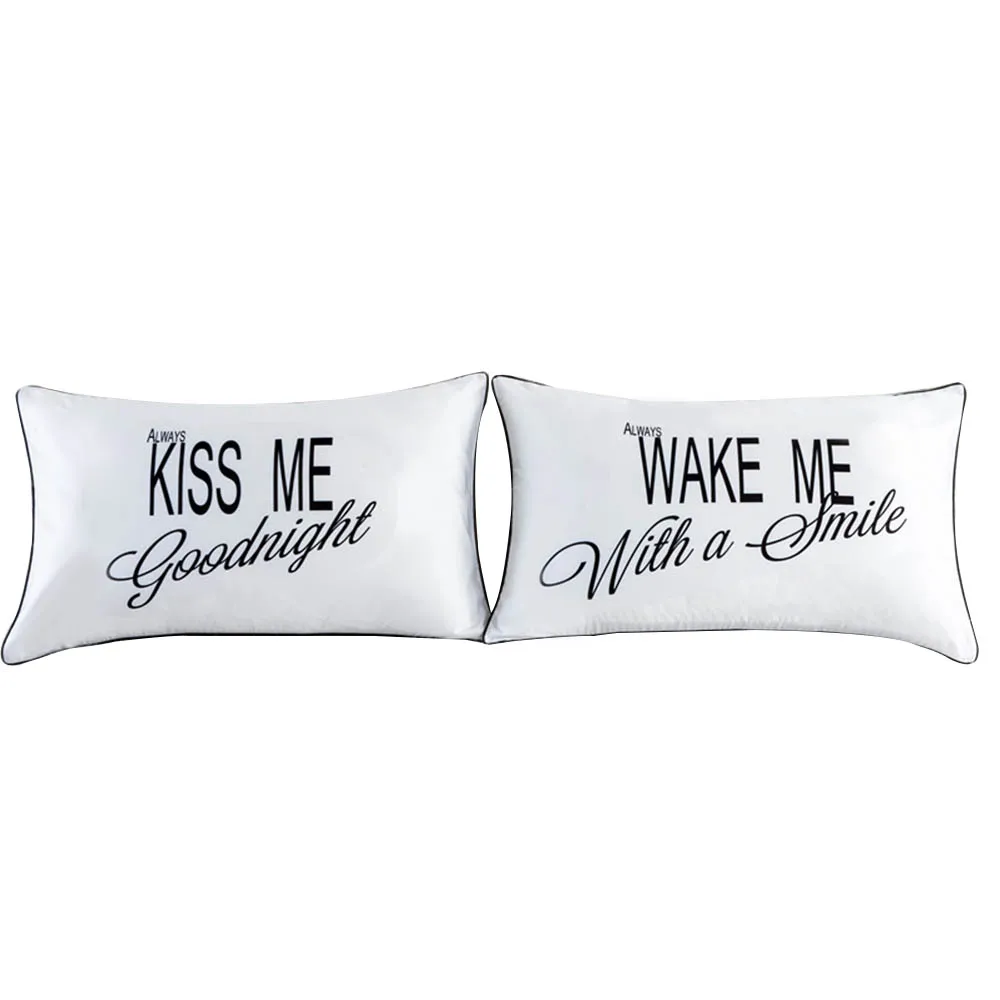 Double Bed Pillowcases Rectangle Pillow Case Couple Wedding Bed Home Living Room Decorative Pillow Covers
