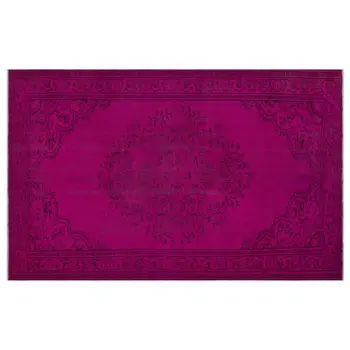 

Handmade Fuchsia Vintage Overdyed Turkish Area Rug 183x300 Cm-6'0''X9'10''