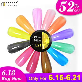 

12colors/kit Glaze Gel Glass Polish Gel Lacquer Translucent Candy Color Neon Gemstone Soak Off UV LED Crystal Nail Gel Varnish