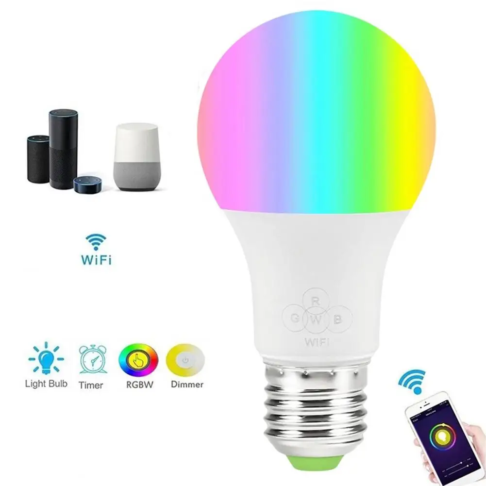 E27 светодиодный умный дом лампочка RGB WiFi ночник «Бутылка» ампул для телефона ПРИЛОЖЕНИЕ дистанционное управление Диммируемый многоцветный авто лампы-факелы