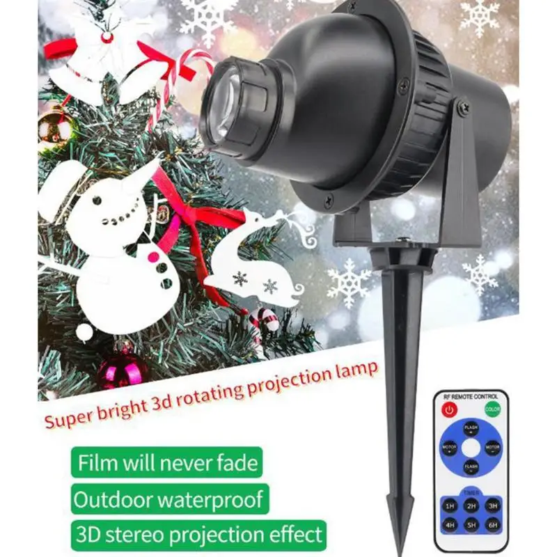СВЕТОДИОДНЫЙ 3D вращающийся лазерный проектор Рождественский светильник уличный