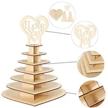 Я люблю тебя деревянные шоколадные конфеты сердце Свадебный центрометр стенд держатель L69B