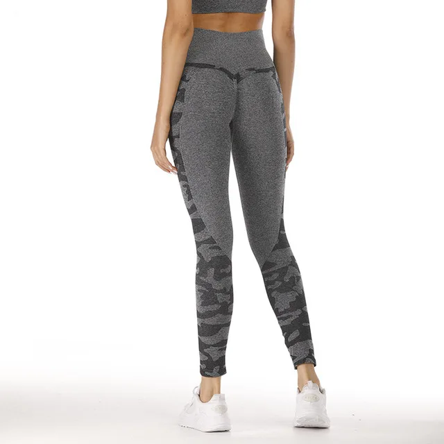 Black grey pants Imlario Camo Seamless Gym Leggings Scrunch Butt Fitness Yoga Pants High Waist Sports Tights Squatproof Activwear - Цвет: Black grey pants