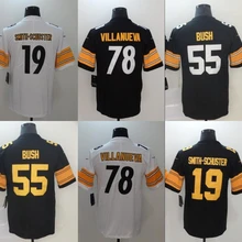 Все сшитые мужские wo Мужские Молодежные Дети Питтсбург Девин Буш 55 JuJu Smith-Schuster 19 Alejandro Villanueva 78 Джерси